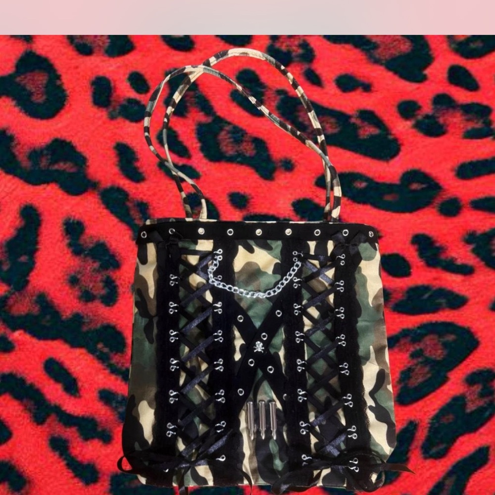 Camouflage Lace-Up Tote Bag